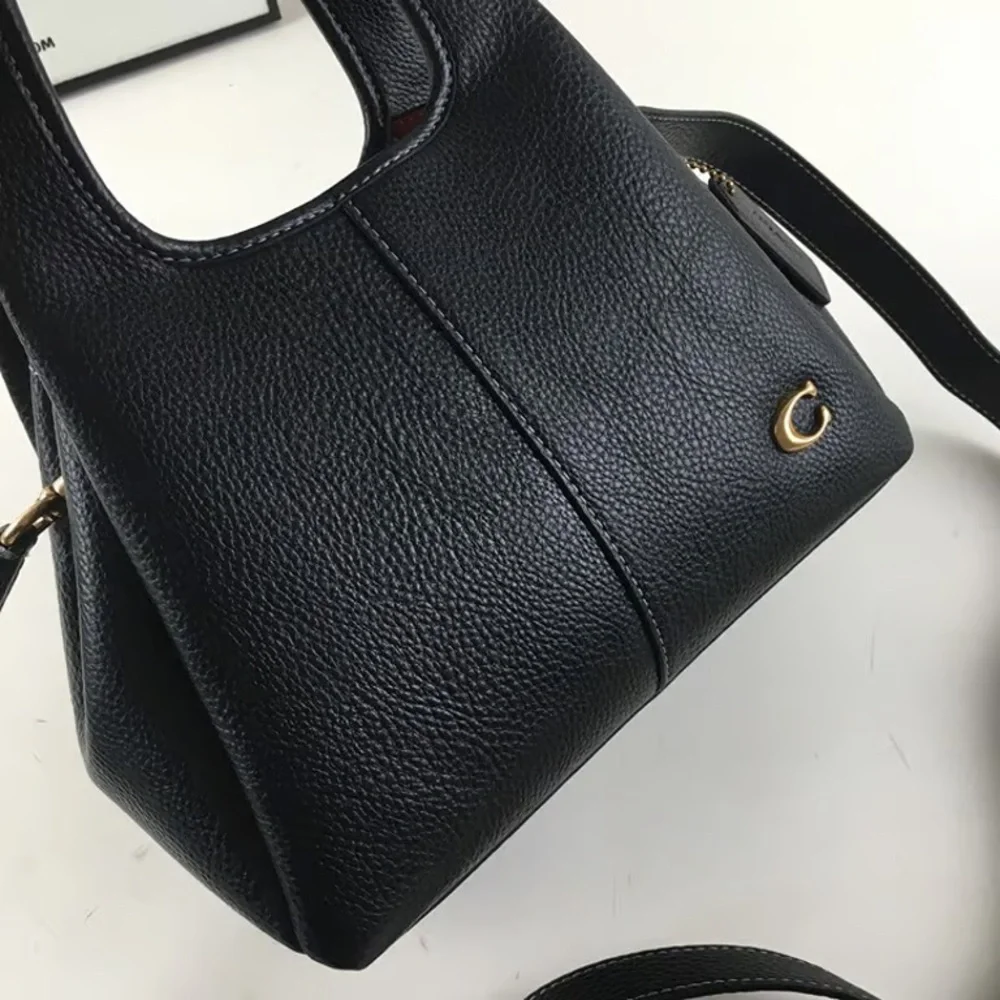 Coach Black Lana 23 Leather Hobo Bag with Gold Hardware - Picture 6 of 9